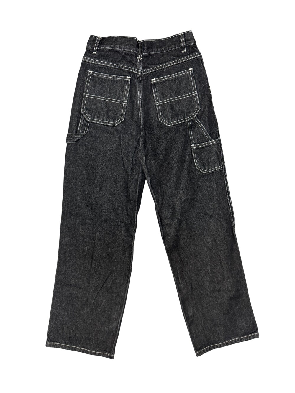 Charles Klein Jeans Womens 26x27 Black vintage Straight Cargo Carpenter 90s